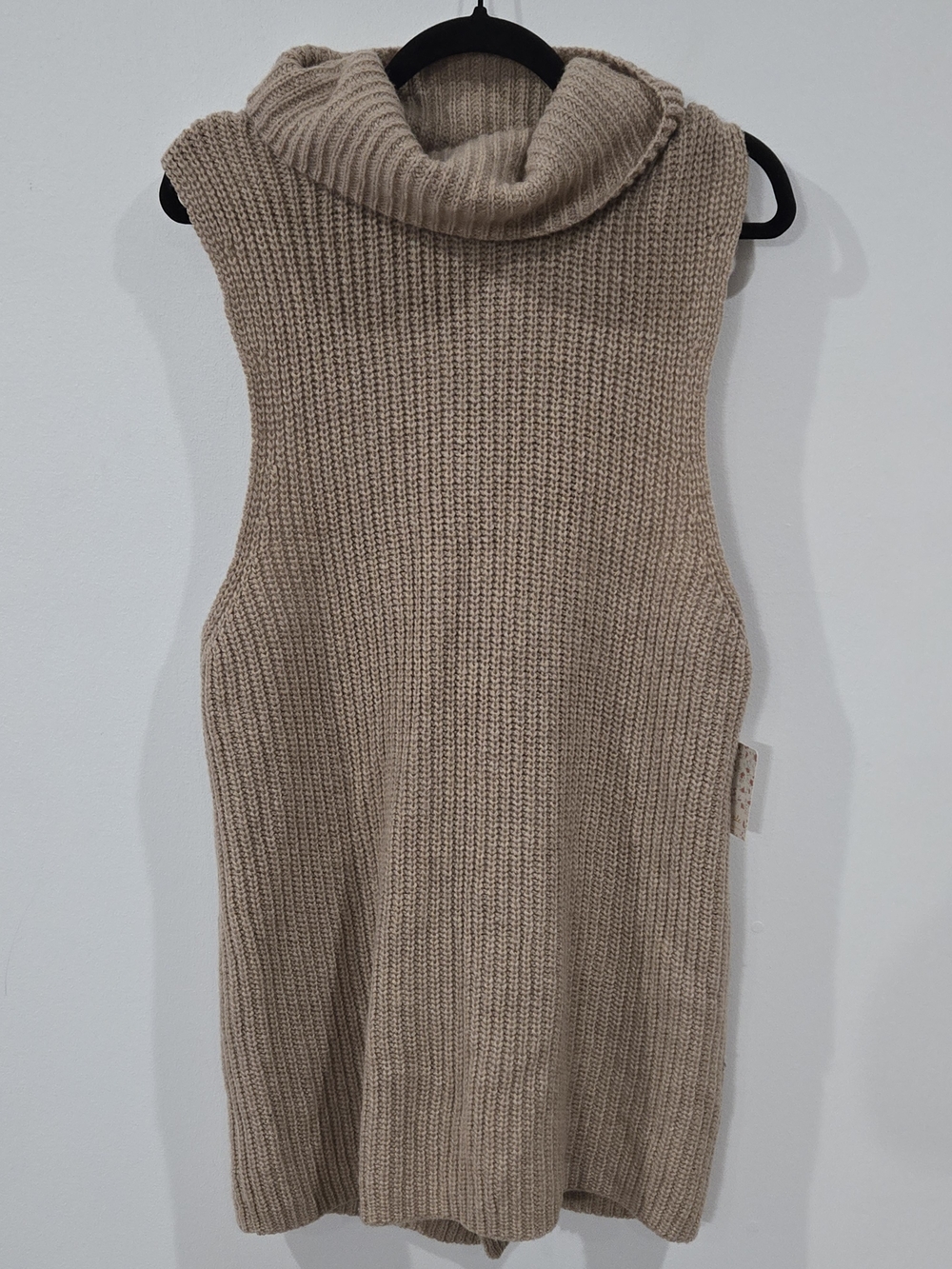 Free People Sz Small "Need It Now" Cowl Neck Sleeveless Sweater Vest